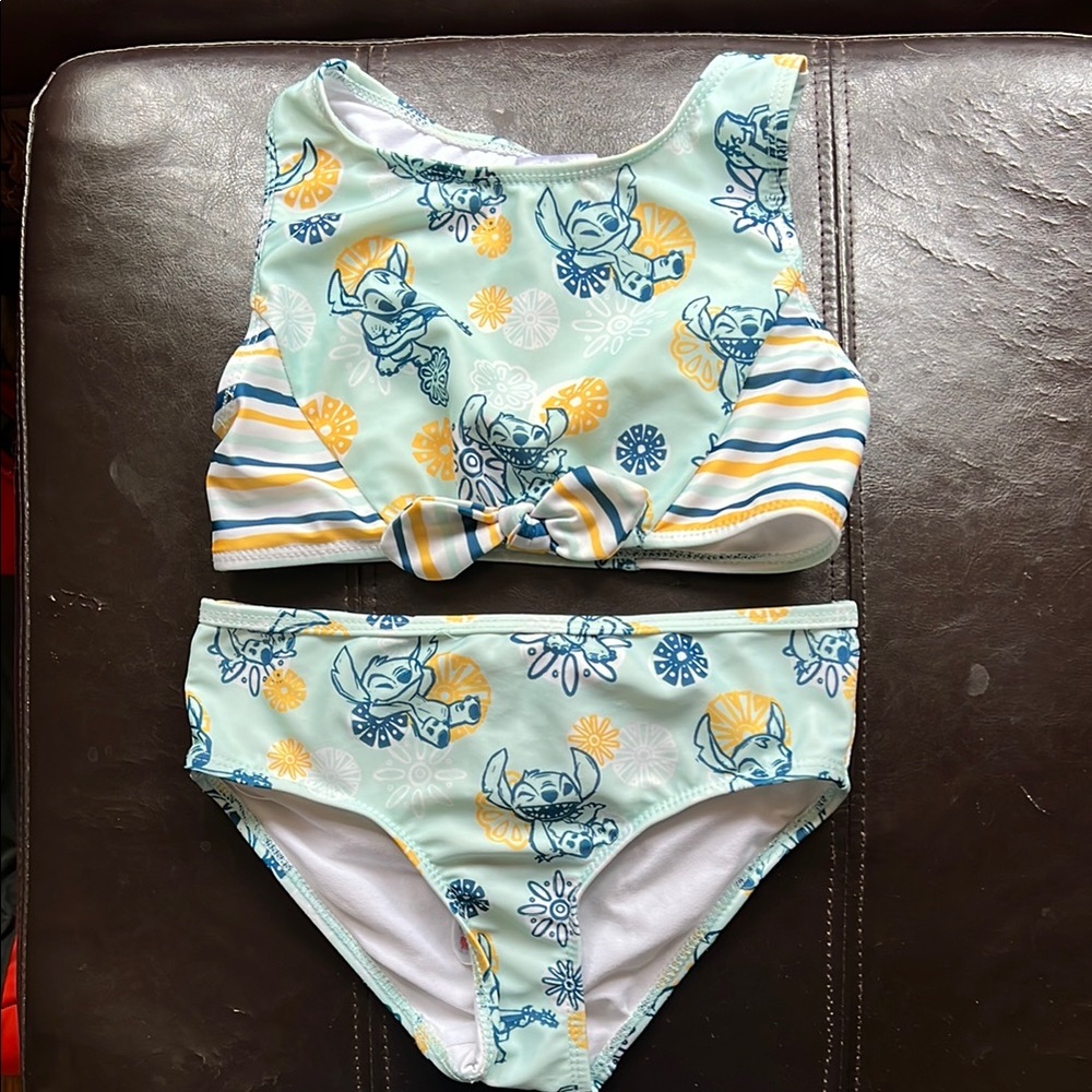 Kids Disney Stitch Swimwear Set with Blue and Yellow Patterns